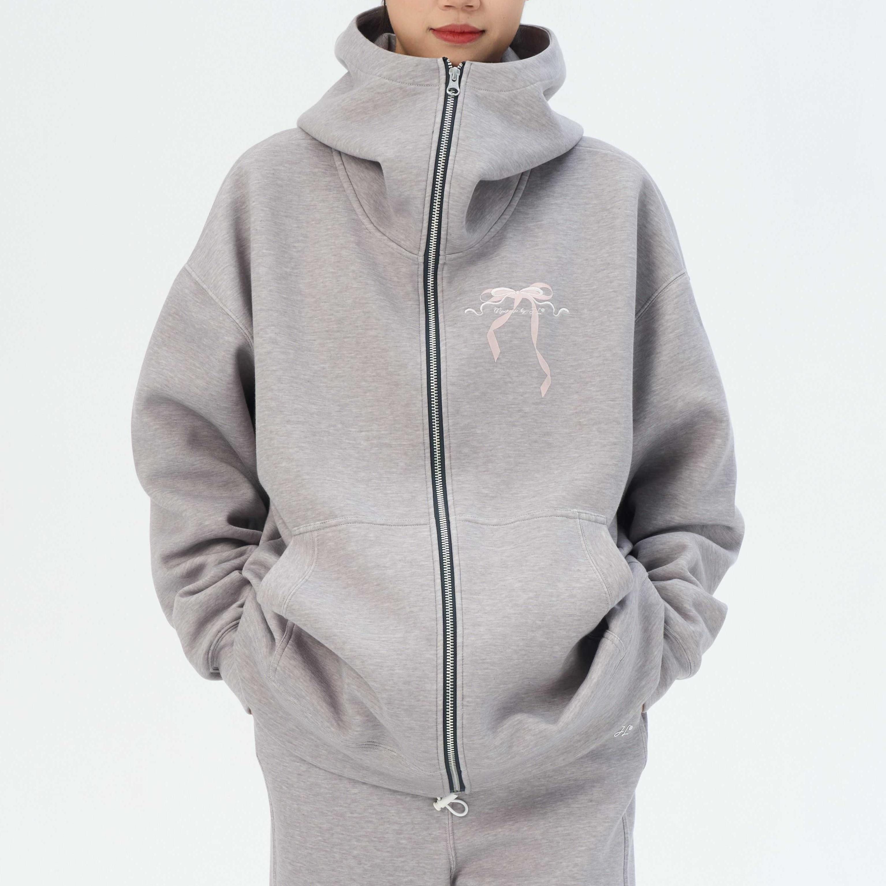 Space cotton bow hoodie